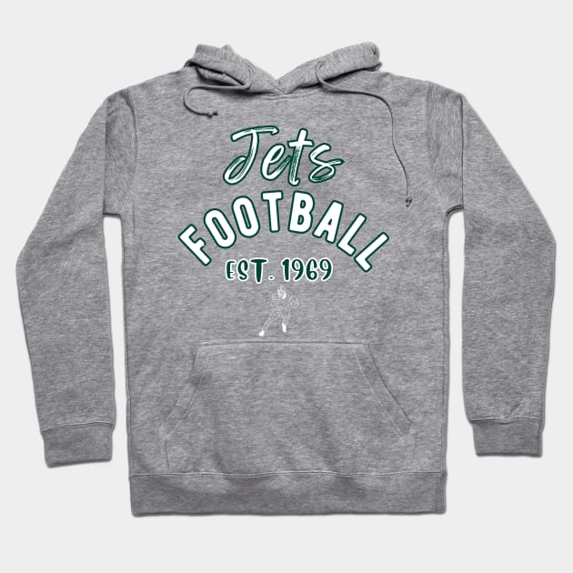 New York Football Jets Vintage Style Hoodie by Borcelle Vintage Apparel 